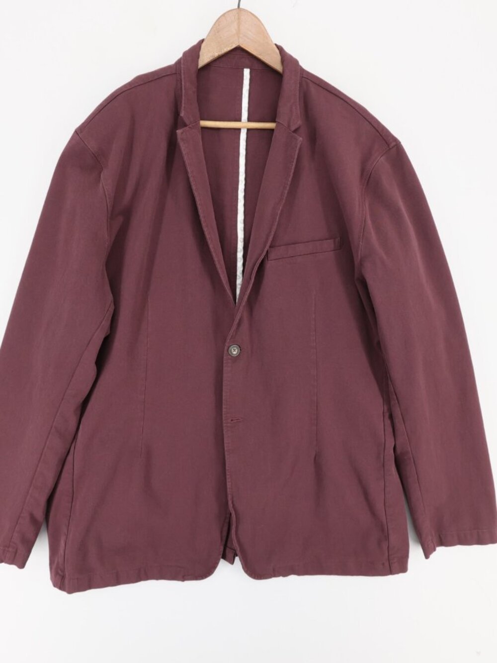 Mugsy Blazer Jacket Mens XXL Burgundy Unstructured Two Button Cotton Stretch
